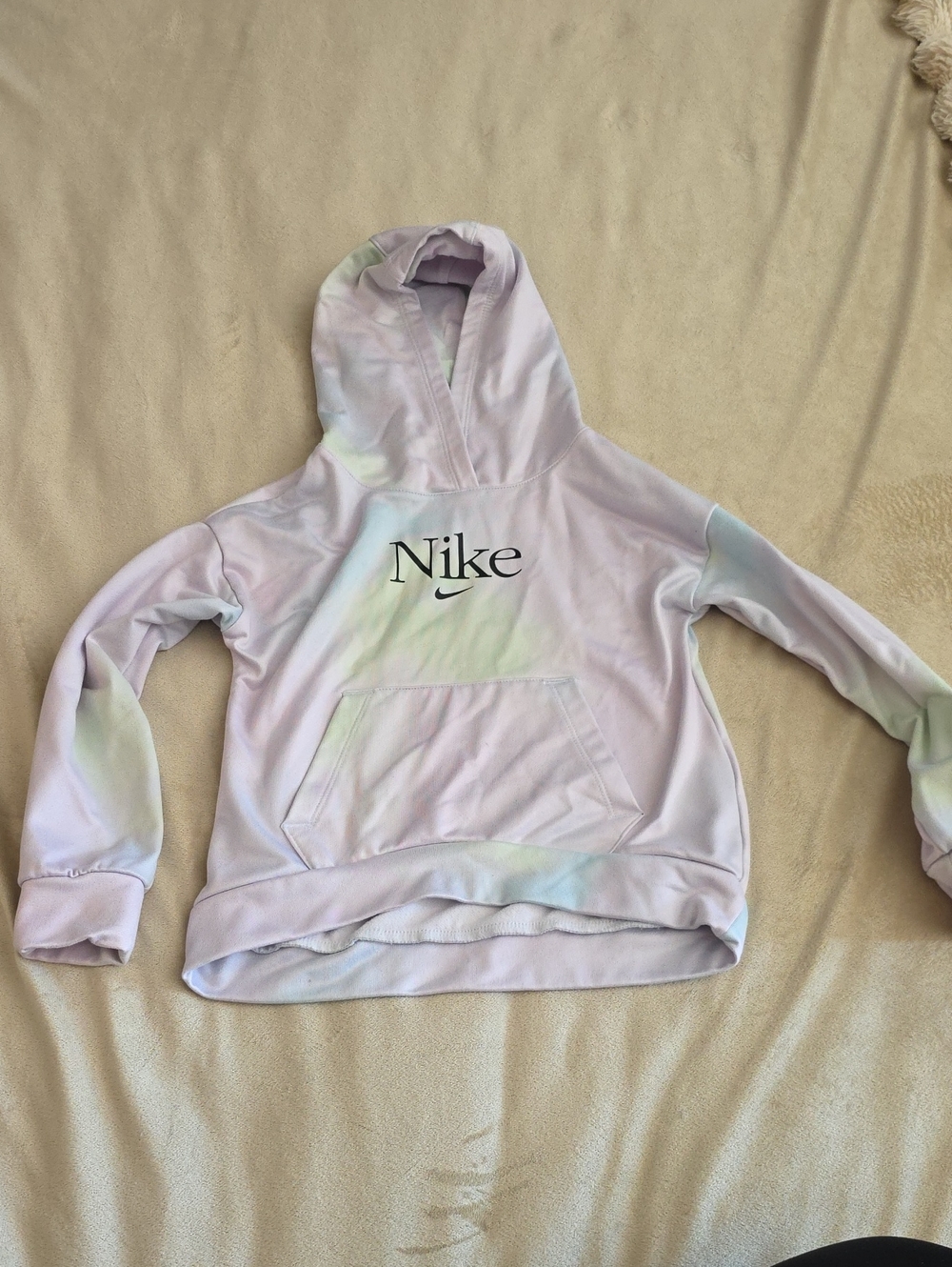 Nike Kids Pastel Tie-Dye Hoodie - Lavender with Mint Accents